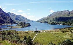 Glenfinnan monument at the head of Loch Shiel